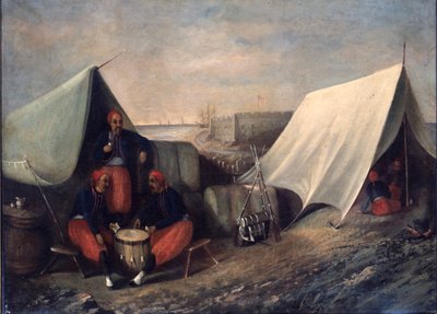 Chicago Zouaves in Camp by American School